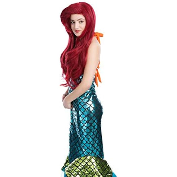 DILLARDS Fashion Red Wavy Ariel Princess Anime Cosplay Wigs - Image 4
